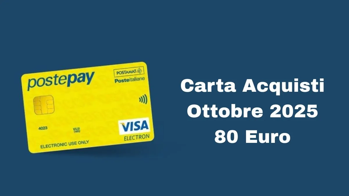 Ricarica Carta Acquisti Ottobre 2025 80 euro