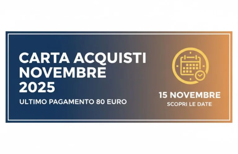 make me thumbnail for my article large wide ultra wide and simple "Carta Acquisti di Novembre 2025: Arriva l'ultimo Pagamento 80 euro dell'anno! Scopri le date 15"