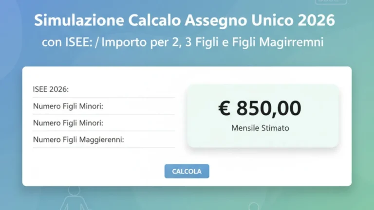 Simulazione Calcolo Assegno Unico 2026 con ISEE: Importo per 2, 3 Figli e Figli Maggiorenni