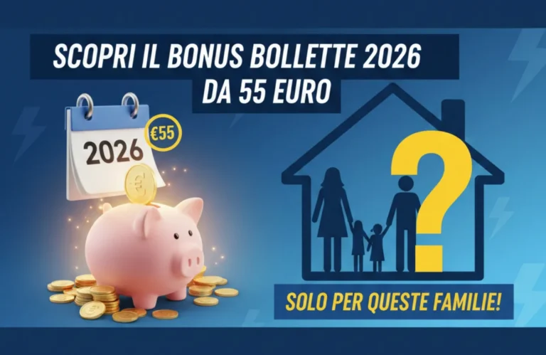 Scopri il Bonus Bollette 2026 da 55 euro solo per queste famiglie!